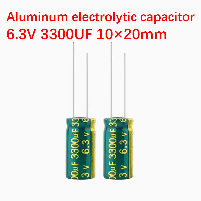 250pcs 6.3V 3300uf capacitor 10×20mm Aluminum electrolytic capacitor High Frequency Low ESR