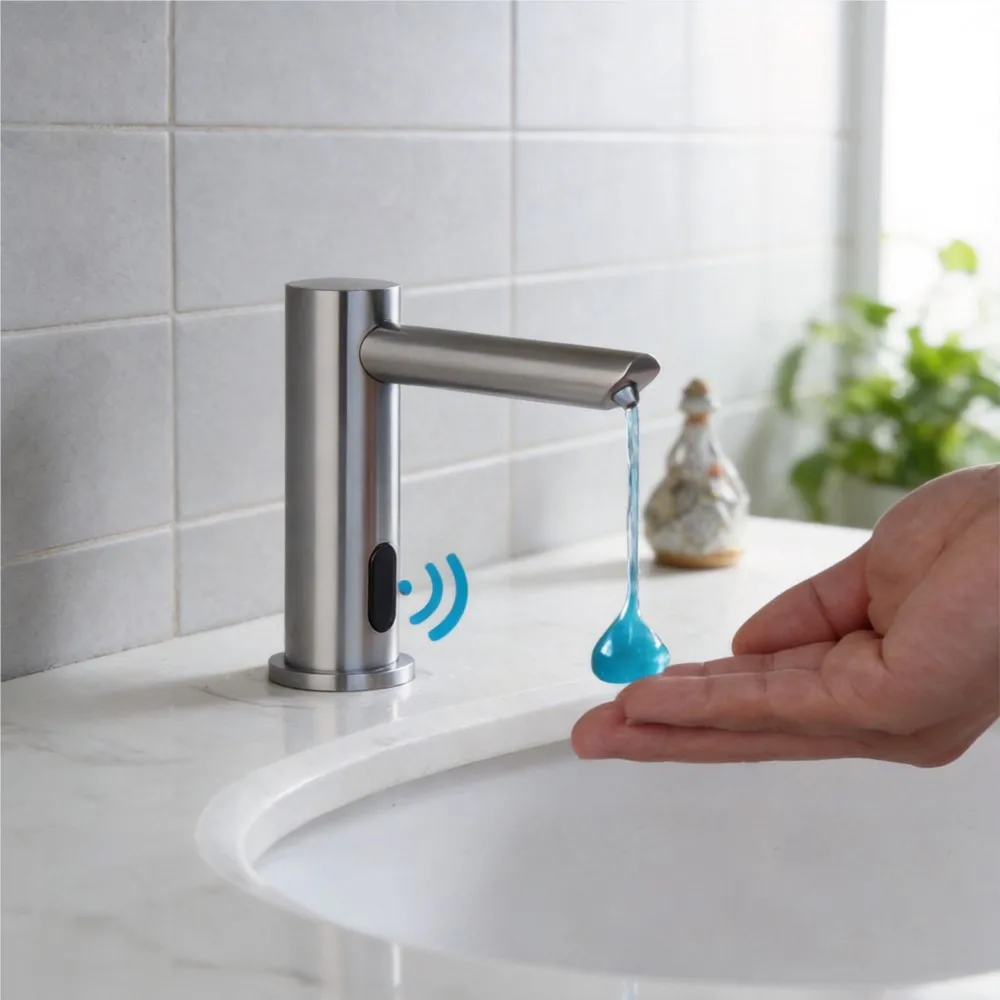 Torayvino Bathroom Kitchen 500ml Automatic Black Soap Dispenser Touchless Sensor Hand Sanitizer Big Shampoo Detergent Dispenser