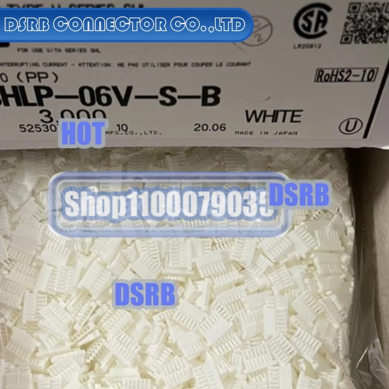 

50 шт./лот SHLP-06V-S-B, пластиковый корпус, 6-контактный разъем, ширина выводов 1,0 мм, 100% новый и оригинальный.