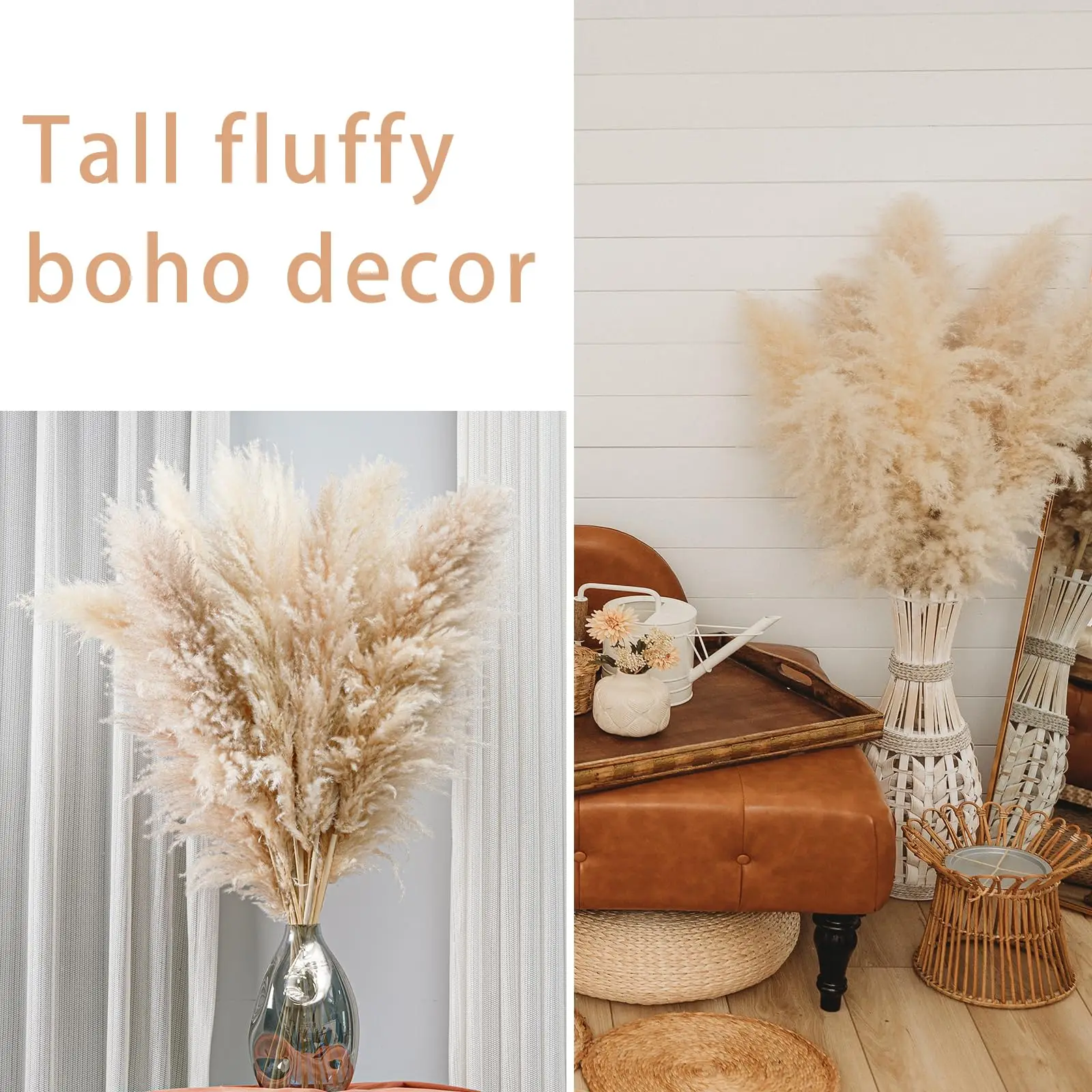 10 Stengels Natuurlijk Pampas Gras Hoog Decor-Gedroogd Groot Lang Pompas Gras Boho Voor Vloervaas Trouwbloemen Thuis Tableroom Decor