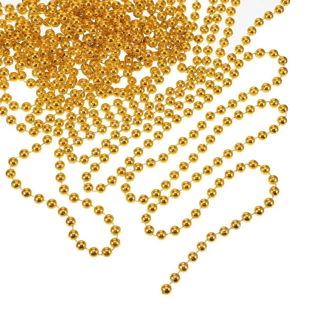 5 m/borsa Decorazione di nozze Catena di perline Perline in oro argento Ghirlanda Decorazioni per l'albero Appeso Ornamento di perle per la festa di Capodanno
