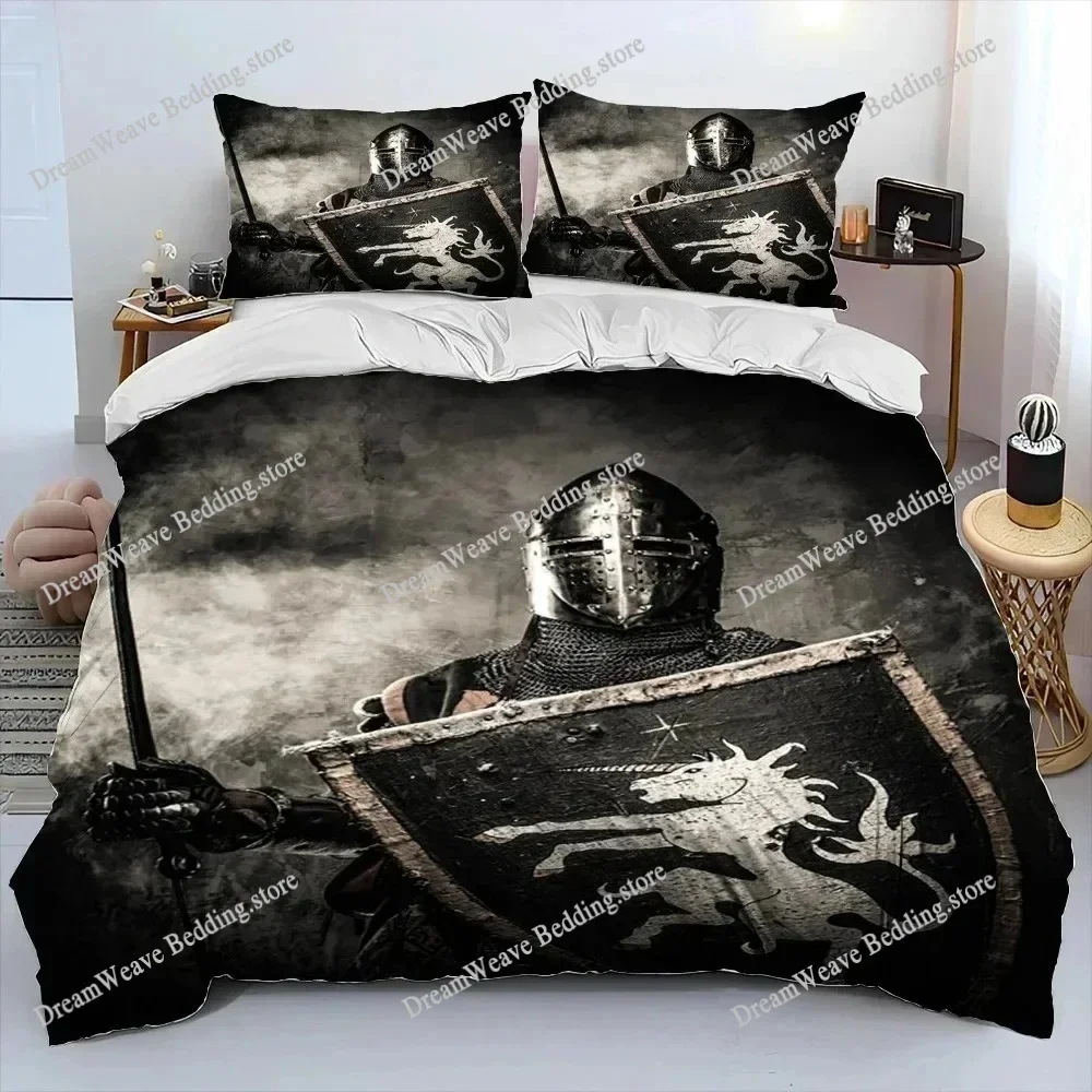 Bedding Decor Cavalier Knight Templar Crusaders Comforter Bedding Set,Duvet Cover Bed Set Quilt Cover Pillowcase,king Queen Size