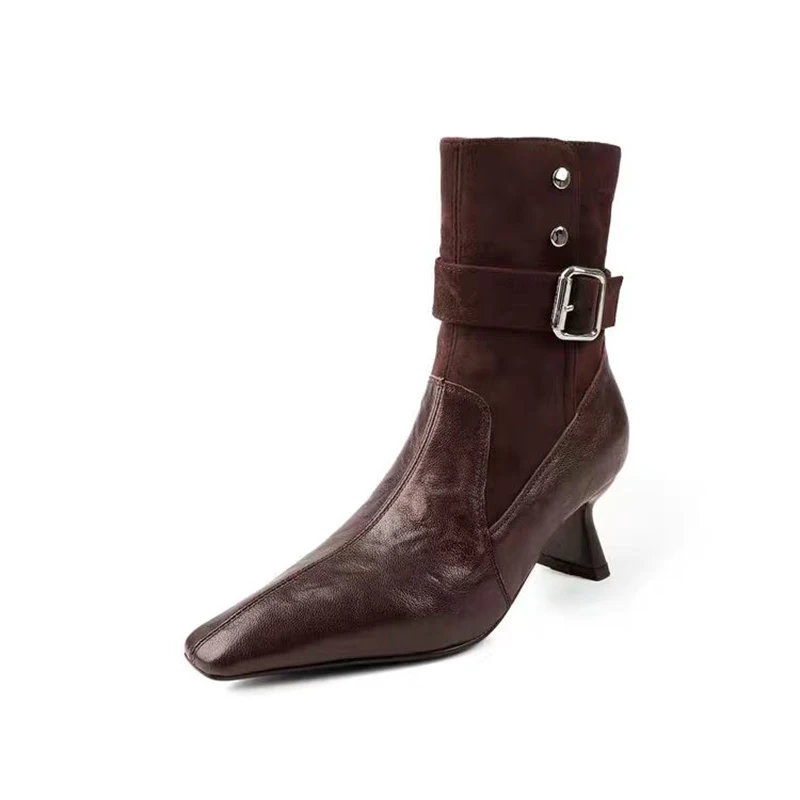 عالية الكعب مثير النساء أحذية أنيقة أحذية من الجلد الحفلات 2025 الشتاء أشار تو تشيلسي الأحذية الاتجاه امرأة مضخات مكتنزة Zapatos #6