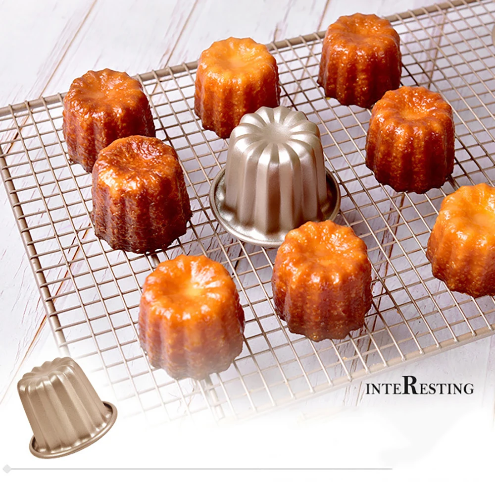 Canele Baking Molds Heavy Carbon Steel Muffin Pastry 3D Madeline Mould Non-Stick Cannele DIY French Pastry Cookie Baking Tools