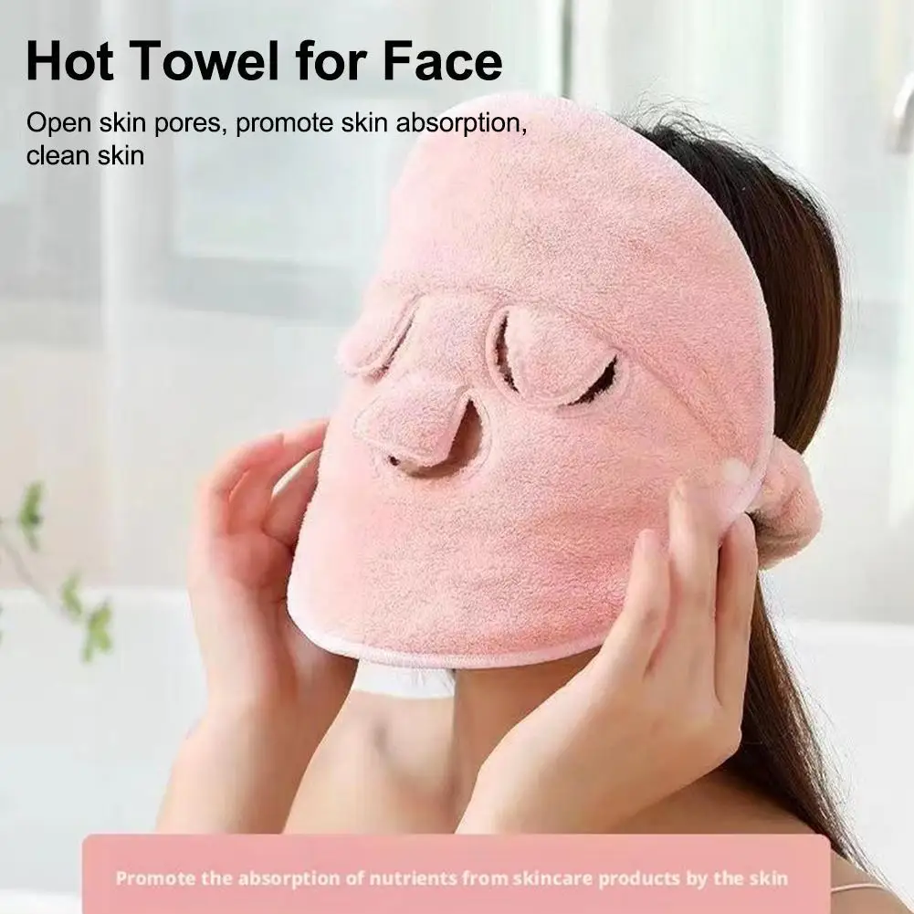 Hot Facial Towel Pink Moisturizing And Hydrating Beauty Cold Compress Mask Thickened Coral Fleece Face Washcloth Skin Care Tools