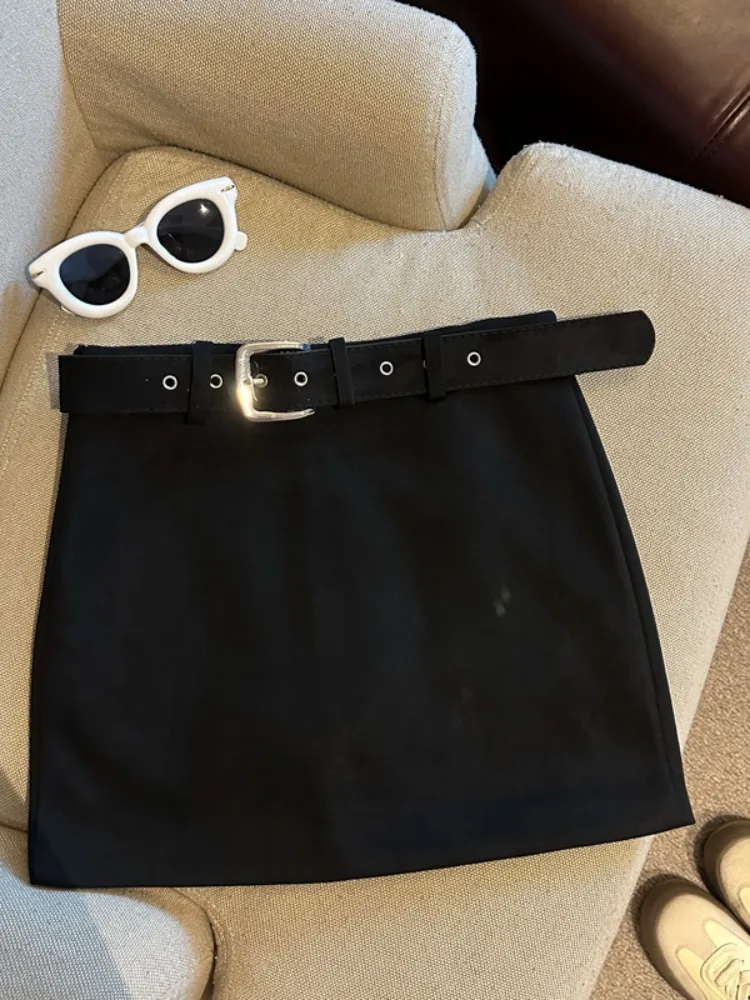 Karamell Hirsch Wildleder Rock Damen Hohe Taille A-Linie Ort Rock Abnehmen Anti-Licht Wrap um Rock Koreanische Sle pendeln