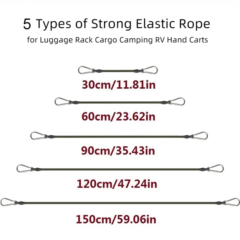 7MM 5 Types Bungee Cords with Silver Hooks Stretch Elastic Ropes Lightweight for Bikes Car Luggage Packing Roof Rack Strap image 5