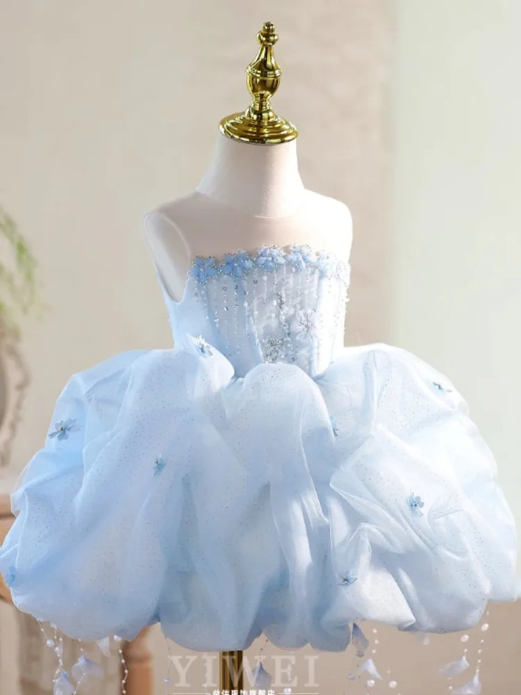 Hochwertige Kinder-Partykleider für Klavieraufführungen, Geburtstage, Hochzeiten, Blumenmädchen A5042 Großhandel Mädchen-Abendkleider – Detail 4