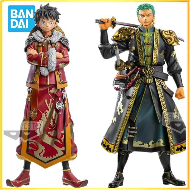 

In stock Bandai original ONE PIECE DXF China Wind Roronoa Zoro Monkey D. Luffy Action Figures Toys for Boys Girls Kids Gifts