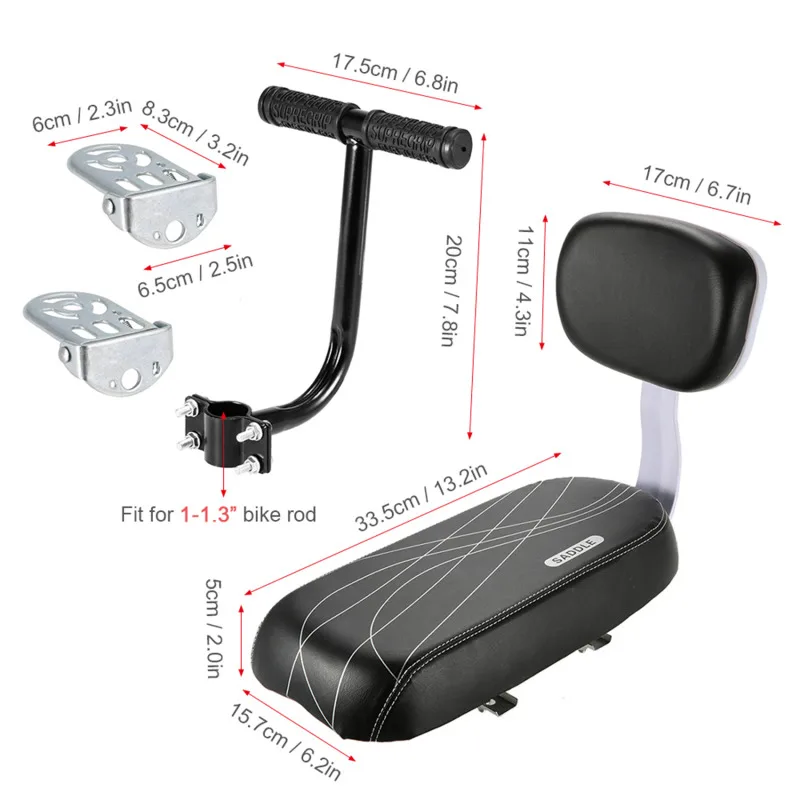 Bicycle Back Seat Bike PU Leather Soft Cushion Rear Rack Seat Water Resistant Children Seat With Back Rest Bicycle Accessories