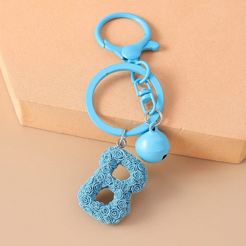 Niedlicher Schlüsselanhänger mit englischen Buchstaben und Glockenmotiv für Damen und Herren, als Auto-Schlüsselhalter, Handtaschenanhänger, Schlüsselring, Accessoire, DIY-Schmuck, Geschenkidee – Detail 10