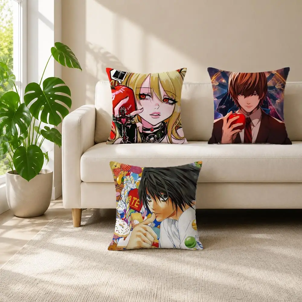 anime Death Note Cushion Cover Cushion Cover Set  50x50 45x45 40x40 Pillowcase Decorative Sofa Home Decor