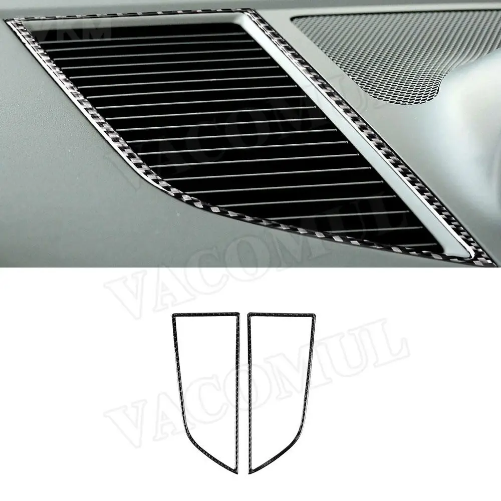 

Carbon Fiber Car Dashborad Center Console AC Outlet Air Vent Trim Frame Decal stickers For Porsche Macan 2015-2018