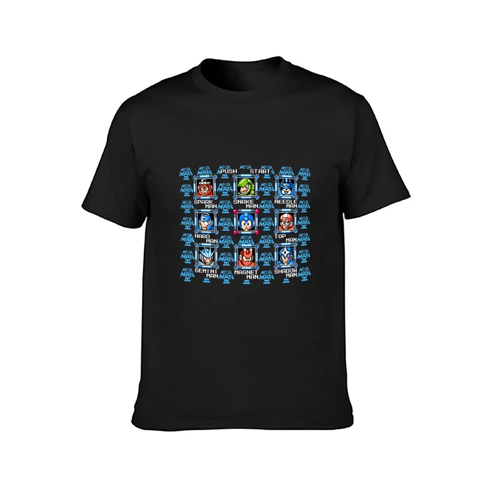 Megaman 3 stage select T-Shirt oversized Aesthetic clothing Blouse mens champion t shirts