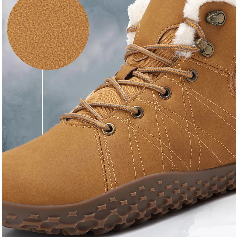 New Winter Booties Outdoor Waterproof Barefoot Boots For Men Ankle Boots Plush Warm Snow Shoes Non-slip Casual Sneakers Big Size