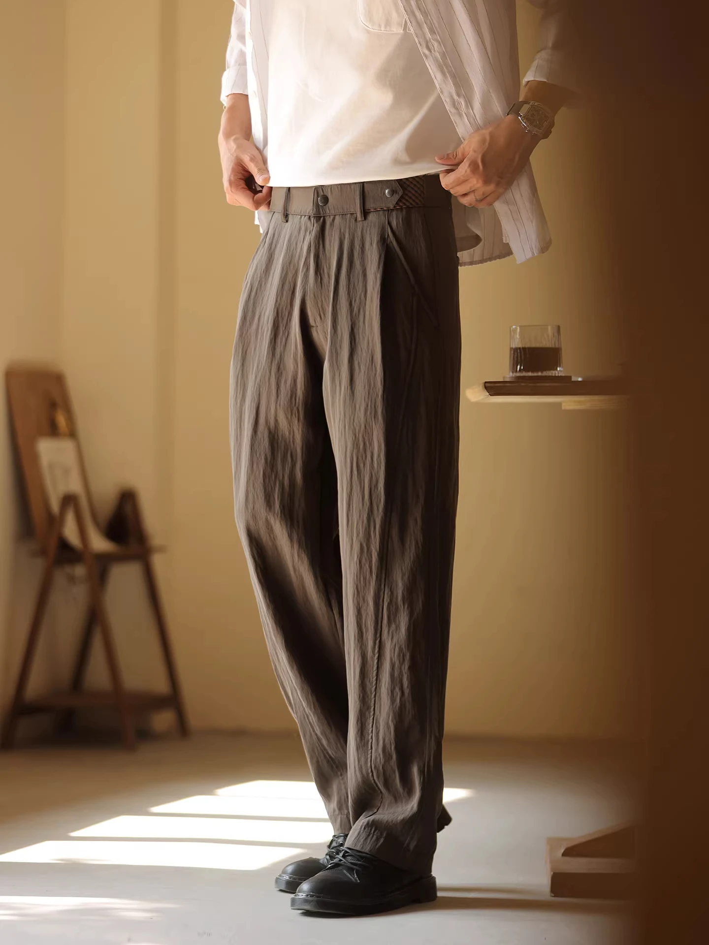 

Men's Retro American Sle Casual Pants Drapey Straight Leg Long Trousers Spring New Sle Commute Workwear Comfortable Fit