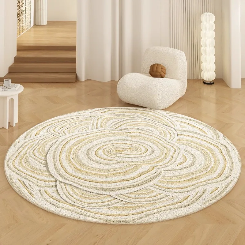 

Modern Art Living Room Carpet Round Simple Lines Bedroom Rugs Stylish Light Luxury Home Decoration Coffee Table Mats Alfombra 러그