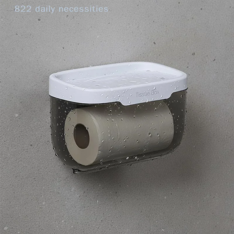 convenientWall Mounted Tissue Box Waterproof Anti Drop Top Storage Shelf for Bathroom Kitchen Studio Office Rest Area