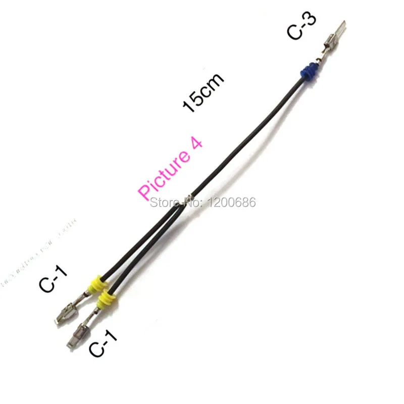 15CM 20AWG Male Female 1J0973737 1J0973837 terminal Fit For Audi Xenon Hid Headlight Plug cable wire harness