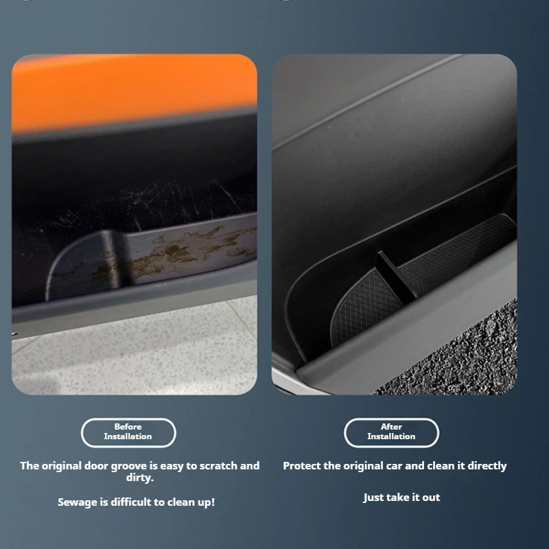 Boîte de rangement de porte de voiture en TPE, organisateur de fente de porte de voiture, accessoires de Modification intérieure de rangement pour Xiaopeng Xpeng G9 2023 – 2024