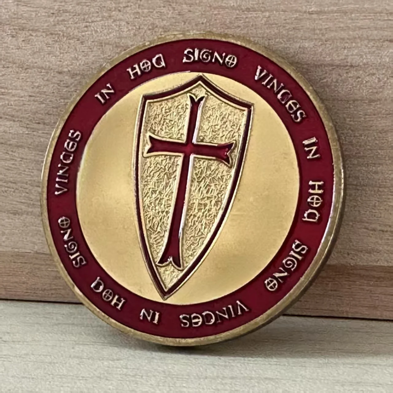 Gold Knight Templar Commemorative Coin Christian Cross Shield Collectibles Art Souvenir Challenge Coin Gift