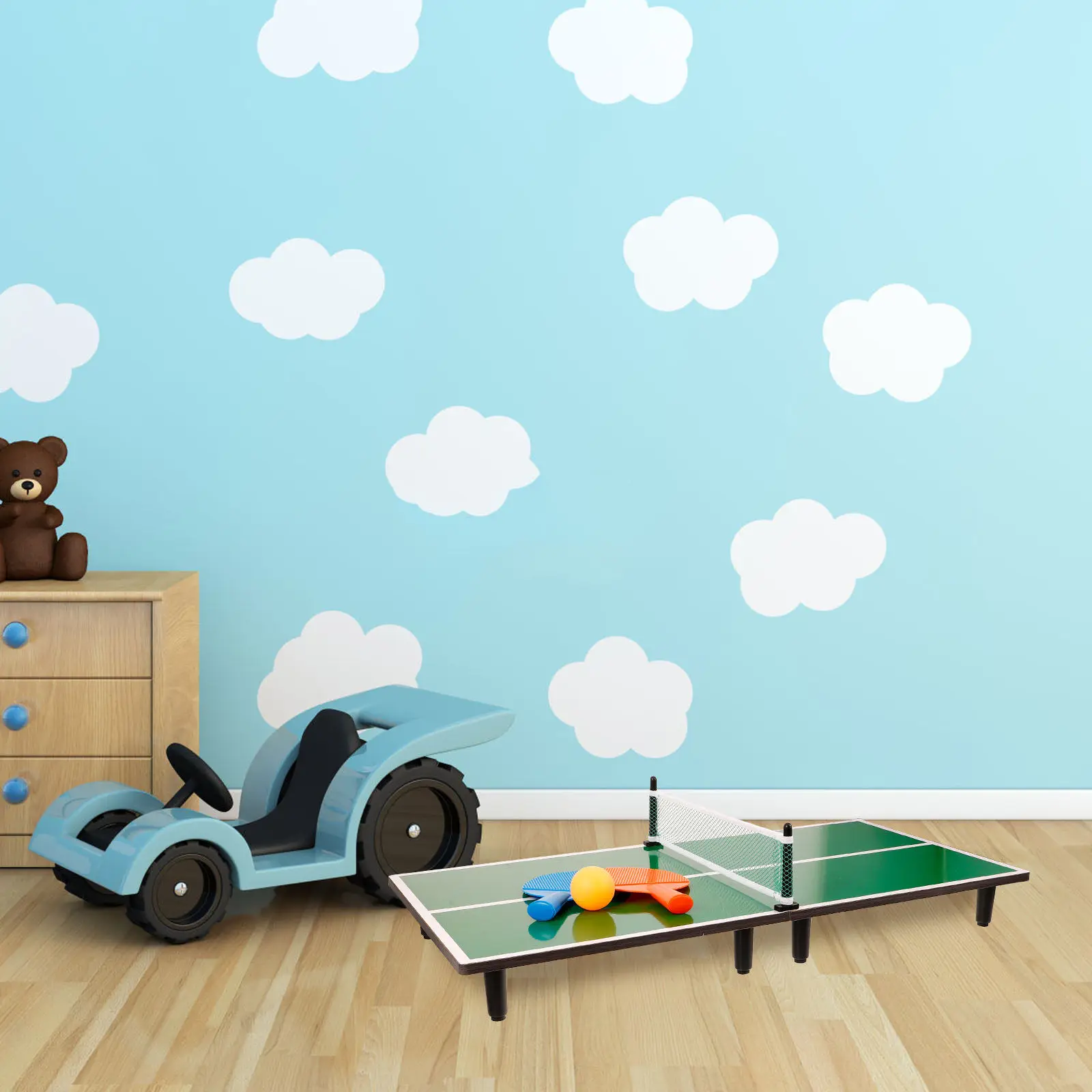 

1Set Mini Ping Pong Table Set Portable Desktop Game for Indoor Competitive Match Mini Pong Set Tabletop Table