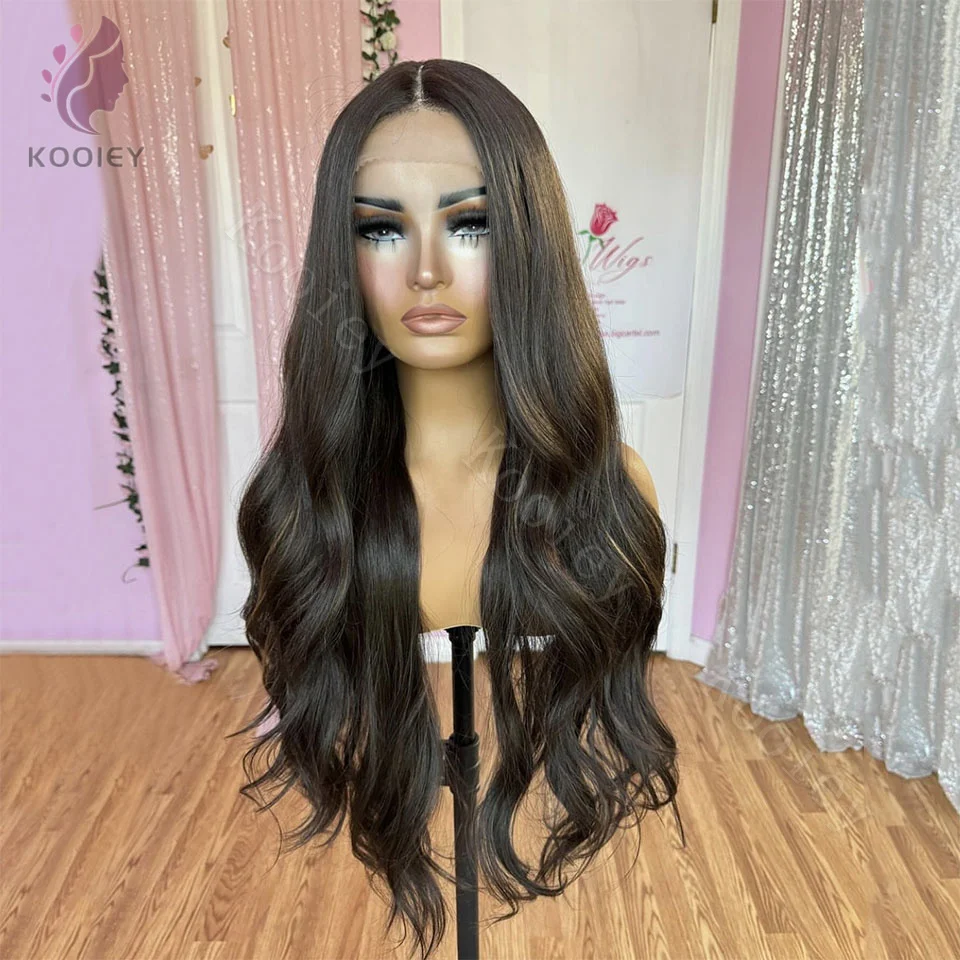 #2 Darkest Brown 13x4 Lace Front Human Hair Wigs For Women Preplucked With Bleached Knots Natural Wave 5x5 Silk Top Closure Wigs