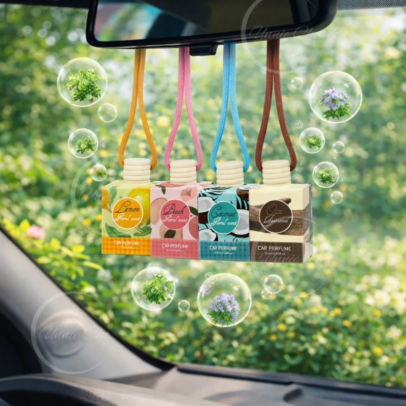 

Plant 8ML Long Lasting Scent Glass Bottle Perfume Keep Charming Air Freshener Hanging Car Interior Rearview Mirrors Decoration