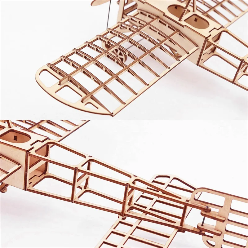 AS96-Wooden Simulation Airplane Model  Light Wood Airplane Assembly  Three-Dimensional Educational Wooden  Ornaments