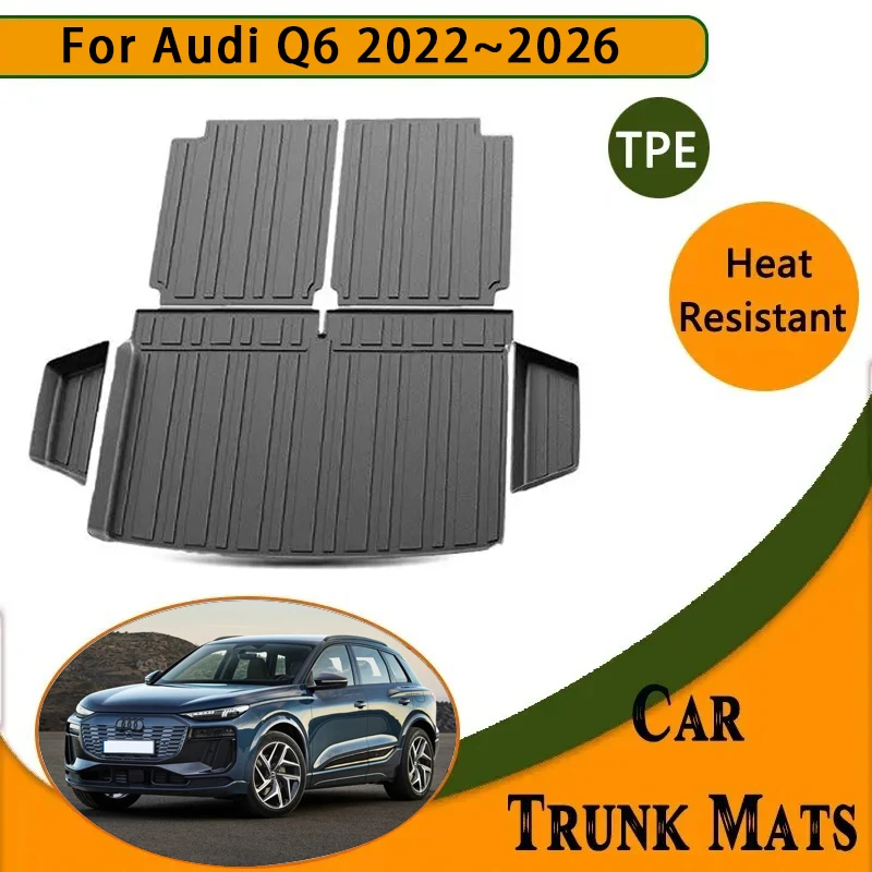 Car Rear Trunk Mats For Audi Q6 2022 2023 2024 2025 2026 6seat 7seat Waterproof Carpet Storage Pads Cargo Liner Auto Accessories