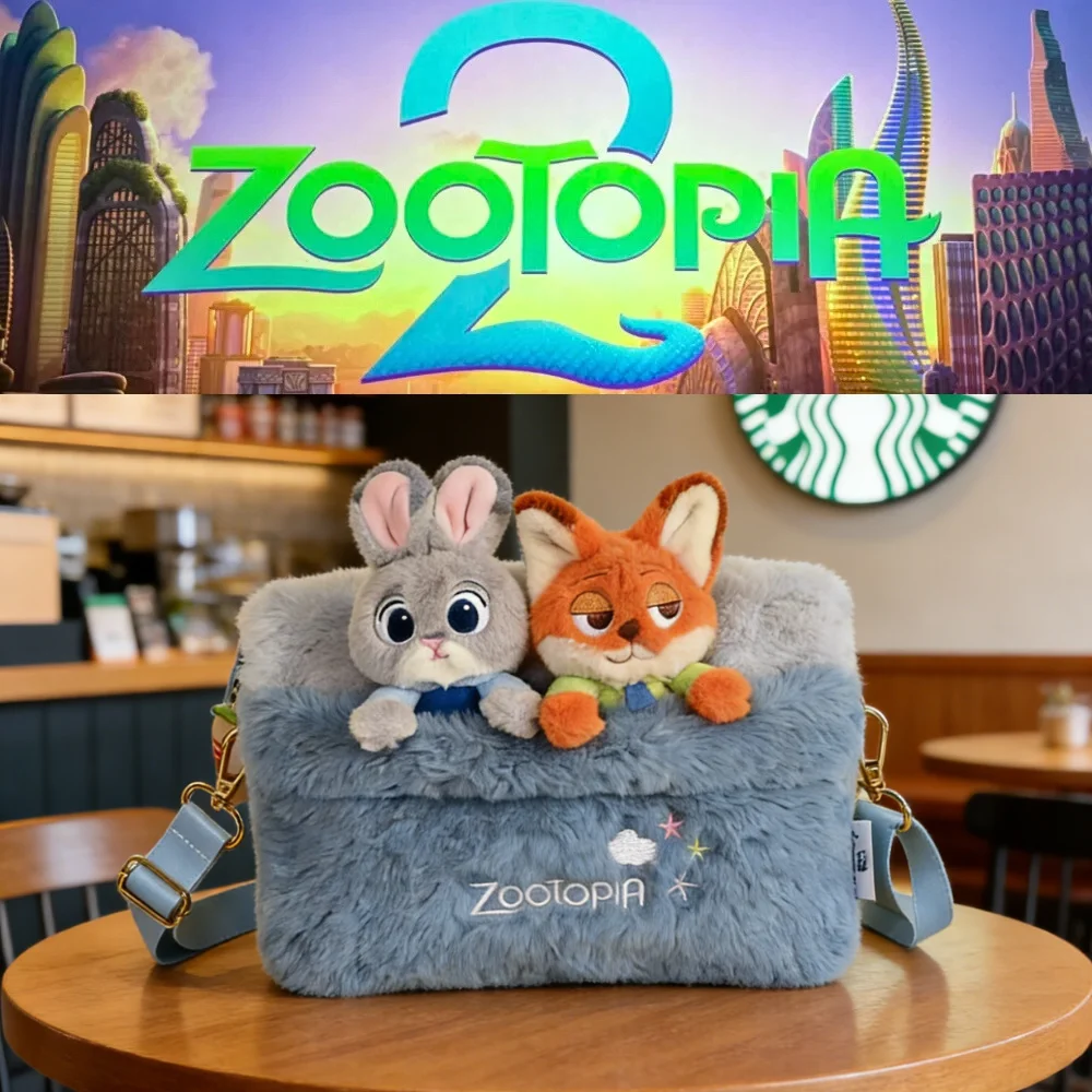 

Disney Anime Zootopia 2 Crossbody Bag Judy Nick Cartoon Doll Large Capacity Hand-Held Backpack Gifts Shouder Bag Zipper Handbag