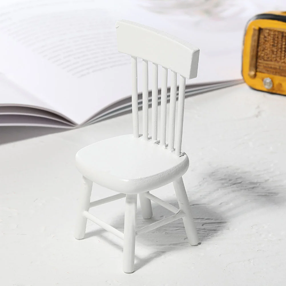 Dining Table and Chairs Mini Desk Furniture Toy House Supply Wood Model Miniature Scene Child