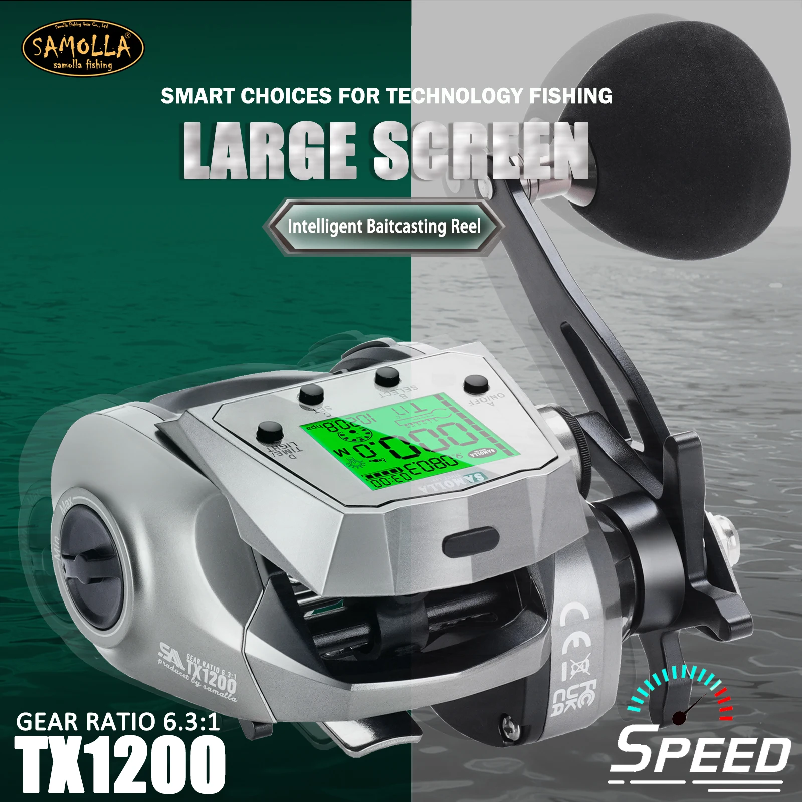 NEW Electric Count Reel Electric Bait Casting Reel SEA Boat Fishing Reel TX1200 Left/Right 16KG Throlling/Jigging Reel Tuna REEL