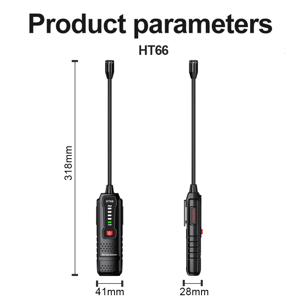 Detektor wycieku gazu HABOTEST HT66 dla domu 50-1000ppm sygnał dźwiękowy palnego łatwopalnego naturalnego metanu