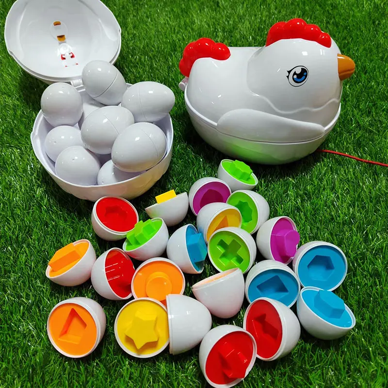 Montessori Baby Learning Children Toys Shape Matching Sorters Puzzle Game Color Learning Eggs Educational Toys For 3-6 Years Old