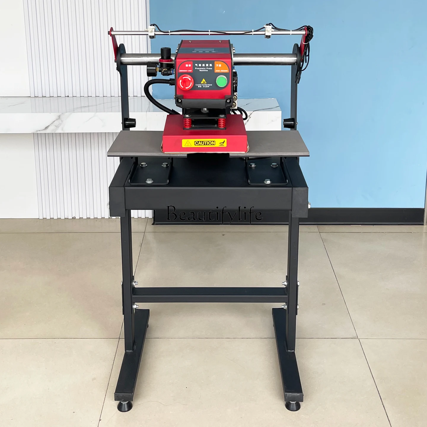 

2 Pneumatic heat transfer machine T-shirt printing hot stamping machine