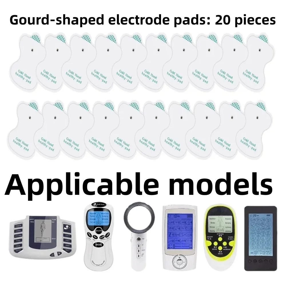 Elektroden für Massagestimulator, selbstklebende Gelpolster mit Klettverschlüssen für die Physiotherapie, 20-tlg.