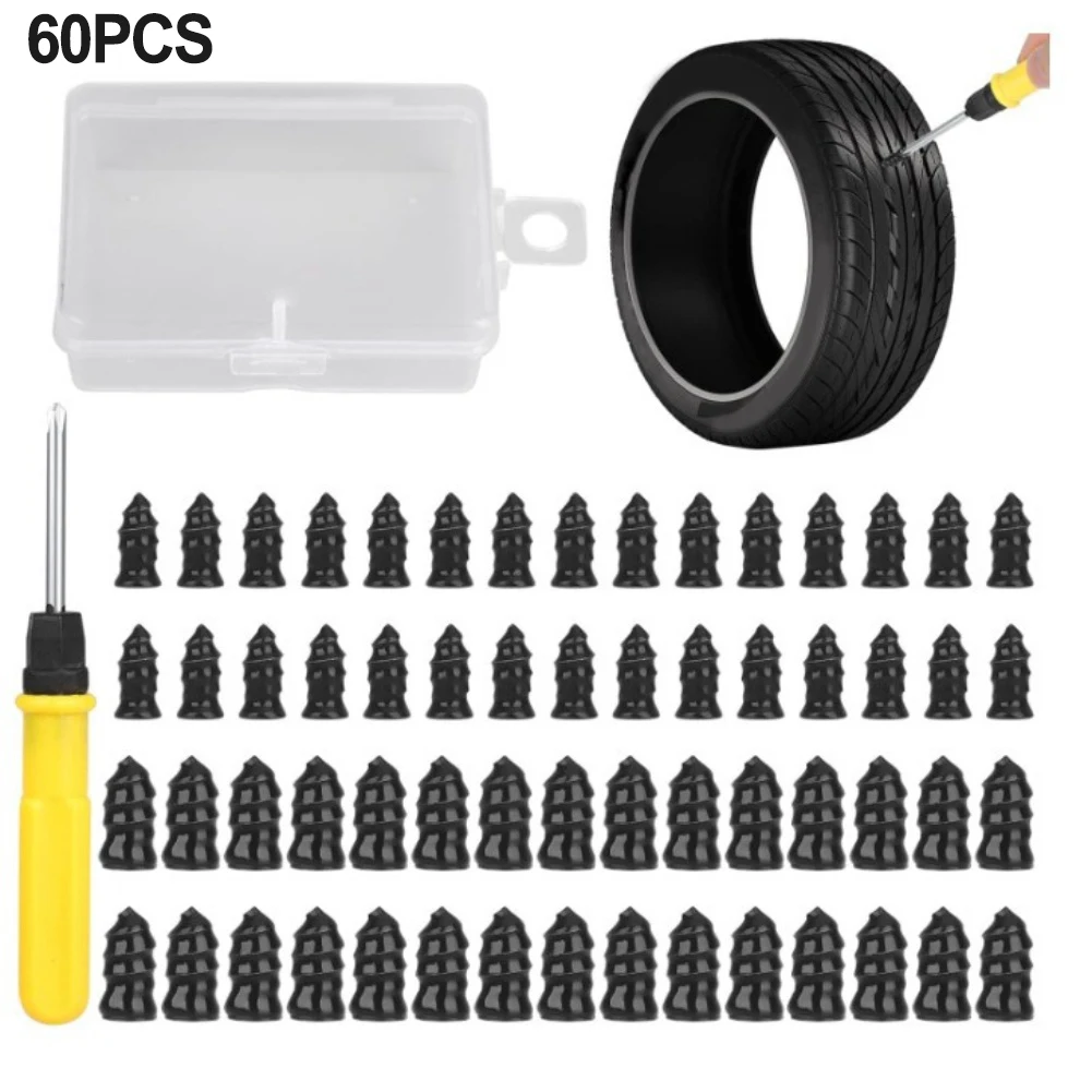60/84/100Pcs Reifen Reparatur Schrauben Reifen Reparatur Gummi Nagel Kit Reifen Schraube Reparatur Kit Automotive Reparatur werkzeug Zubehör