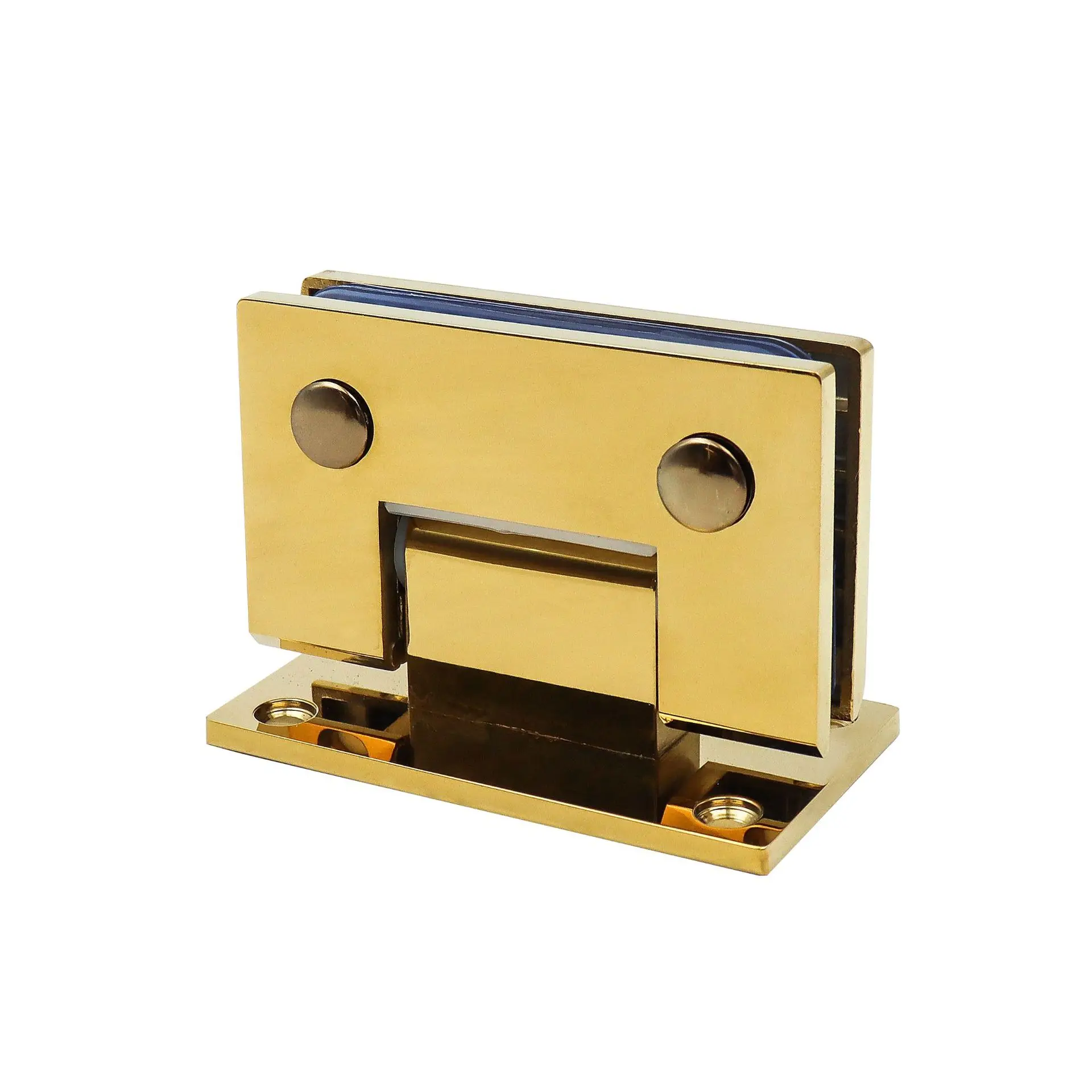 Ярко-золотая утолщенная стеклянная дверная петля из нержавеющей стали, эластичный двойной зажим для ванной комнаты