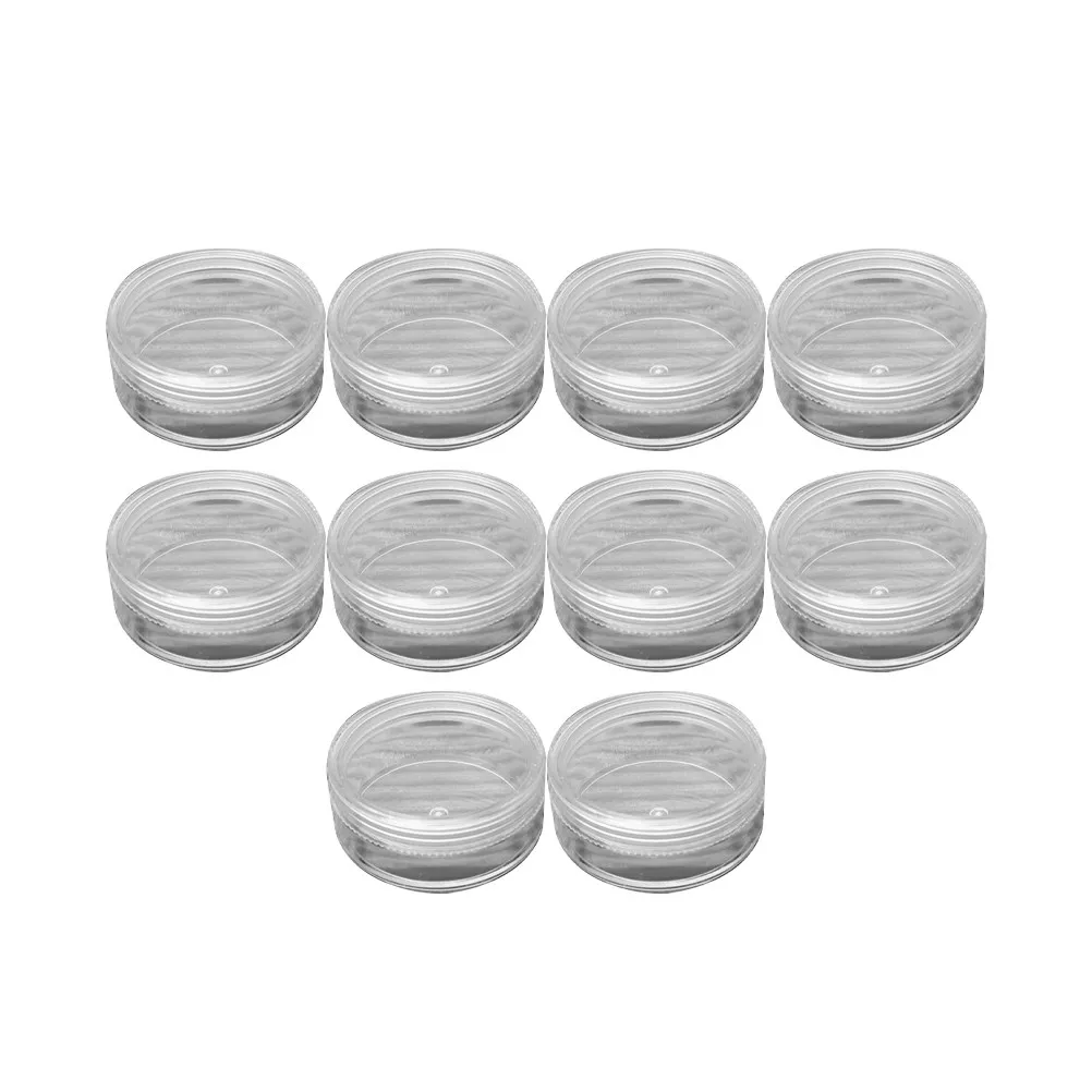 

10Pcs Plastic Transparent Storage Box Compact Round Bead Container Jewelry Holder Finishing Box Rice Bead Organizer Nail Art