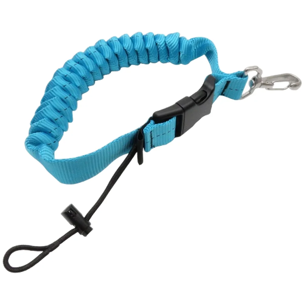 SS316 Marine Grade Diving Camera Lanyard with PU Spring Rope Core and Nylon Webbing for Reliable Attachment in Strong Currents