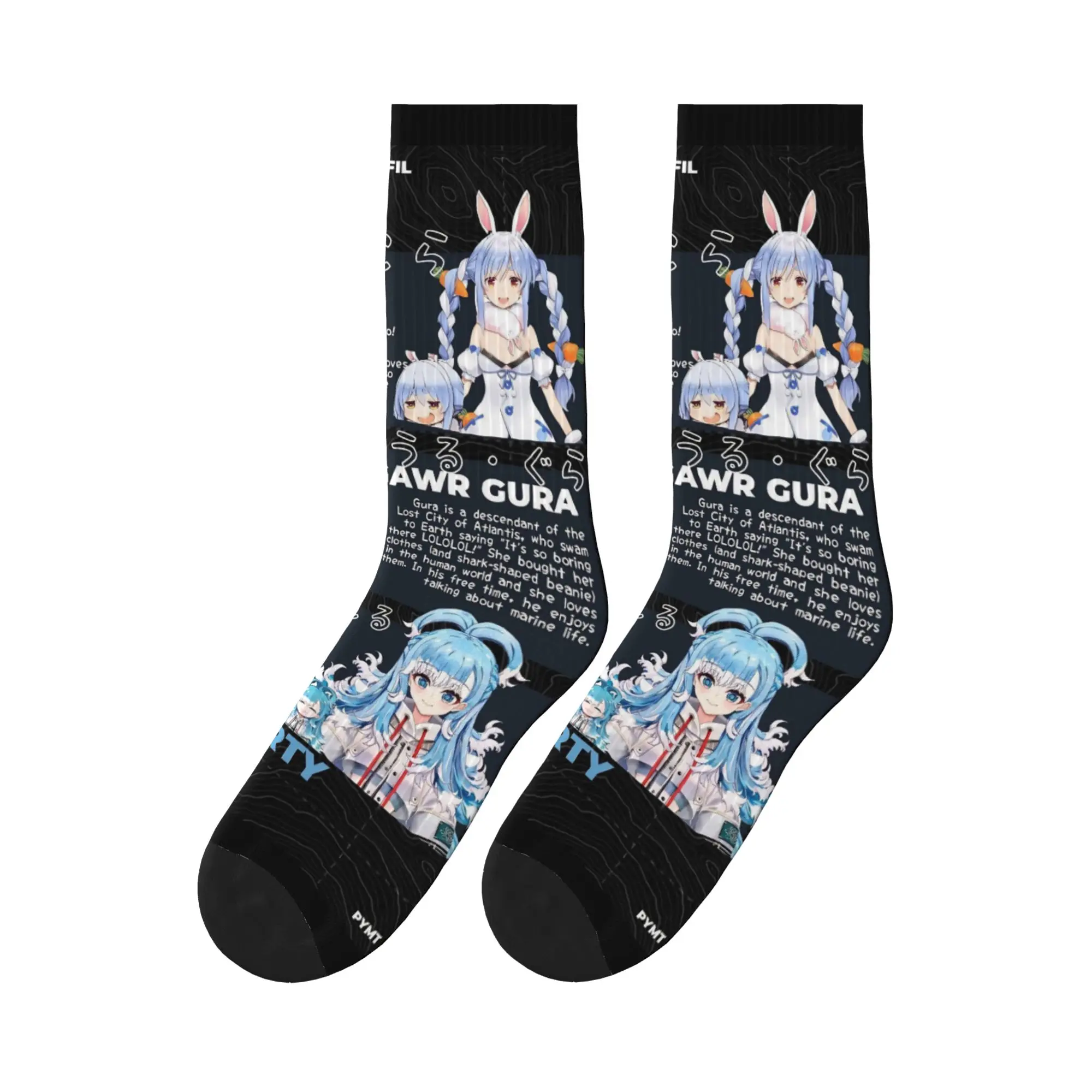 

Gawr Gura Kimono Saba Sameko Socks Modern Stockings Men Warm Soft Outdoor Sports Socks Autumn Pattern Non Skid Socks