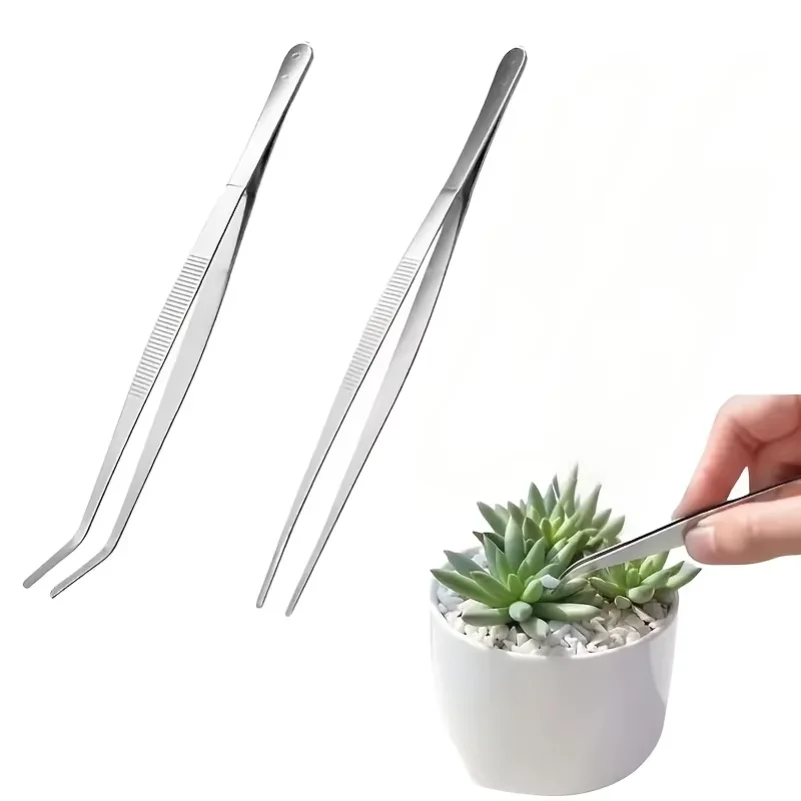 2pcs Professional Stainless Steel Kitchen Tweezers - Cooking Clamps For Electroplating, Seafood, Grilling, Precision Cooking 2