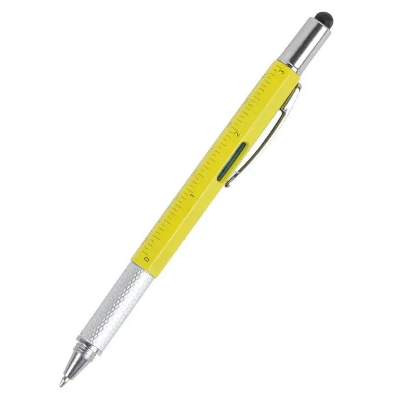 1pcs Multi-function Tool Pen Six-in-one Scale Gradienter Screwdriver Ballpoint Pen School Stationery Supplies Office Supplies