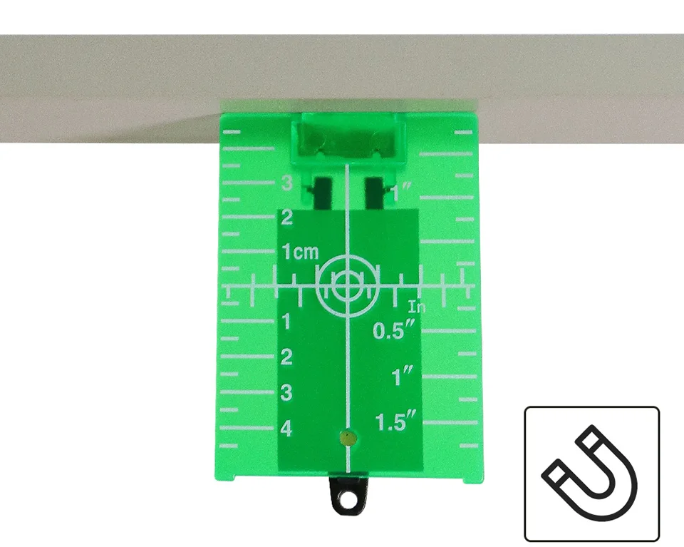 Huepar Green Target Plate Card With Stand For Green Beam Cross Line Laser Levels Laser Enhancement Can be Magnetic / Hanging On