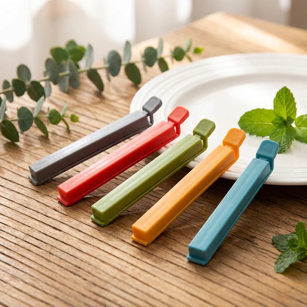 5pcs Colorful Food Sealing Clips - Leak-Proof Freshness No Odor Mix Kitchen Snack/Dry Goods Bag Sealing Clips