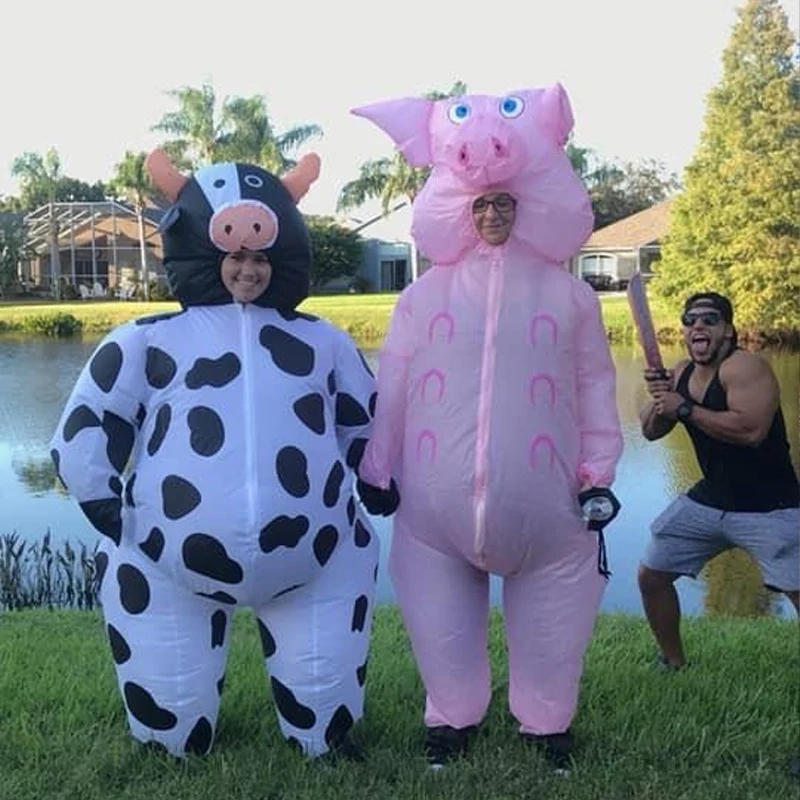

Pink Cute Pig Cosplay Inflatable Costume Adult Cow Funny Costume Halloween Carnival Animal Themed Party Costume Props