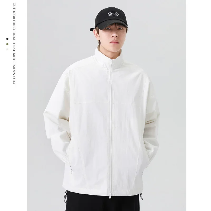 Men's spring and autumn new casual versatile loose and high-end men's top with collar jacket