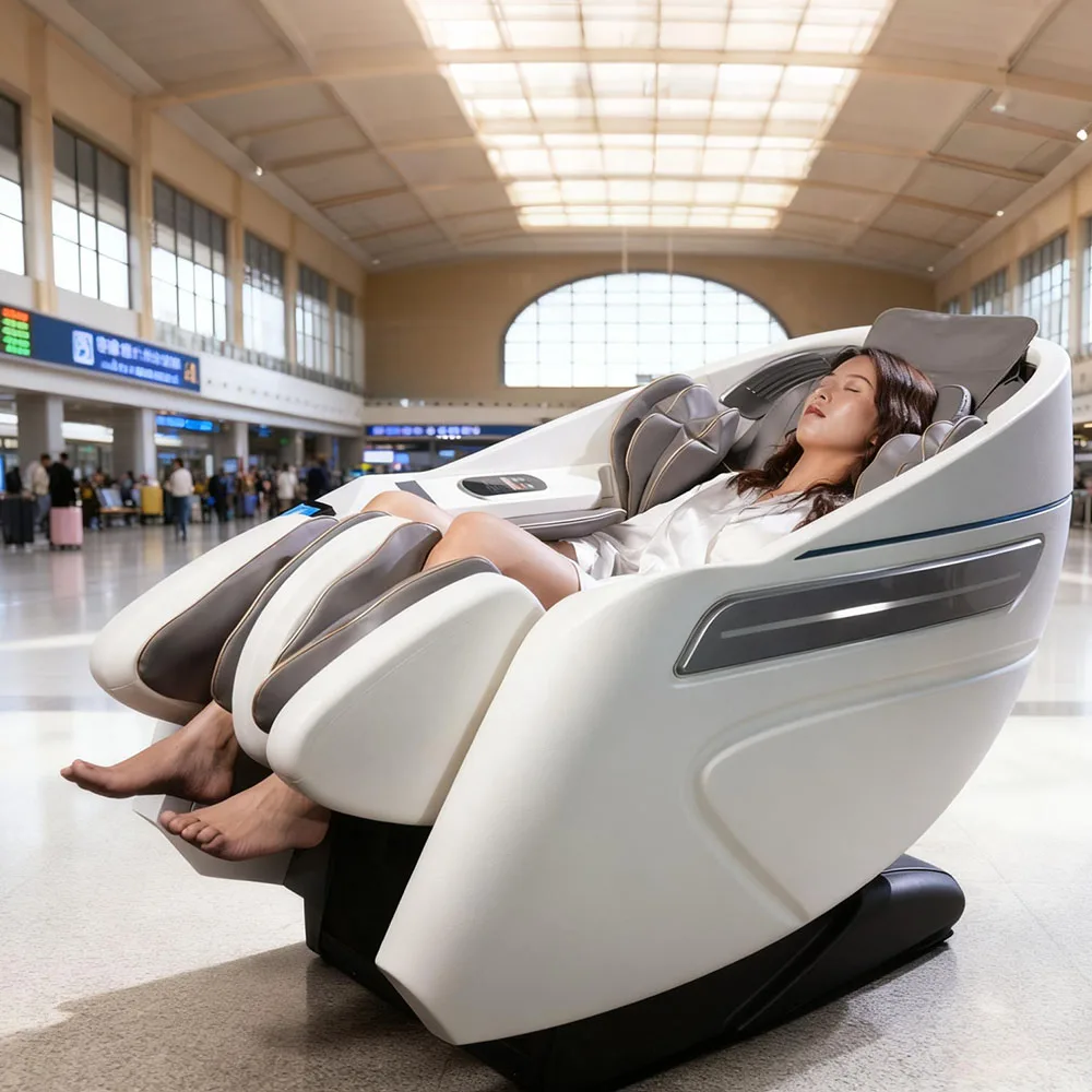 Airport Coin Operated Commercial Full Body 4d Singapore Paper Money Vending Massage Chair Business with Payment System
