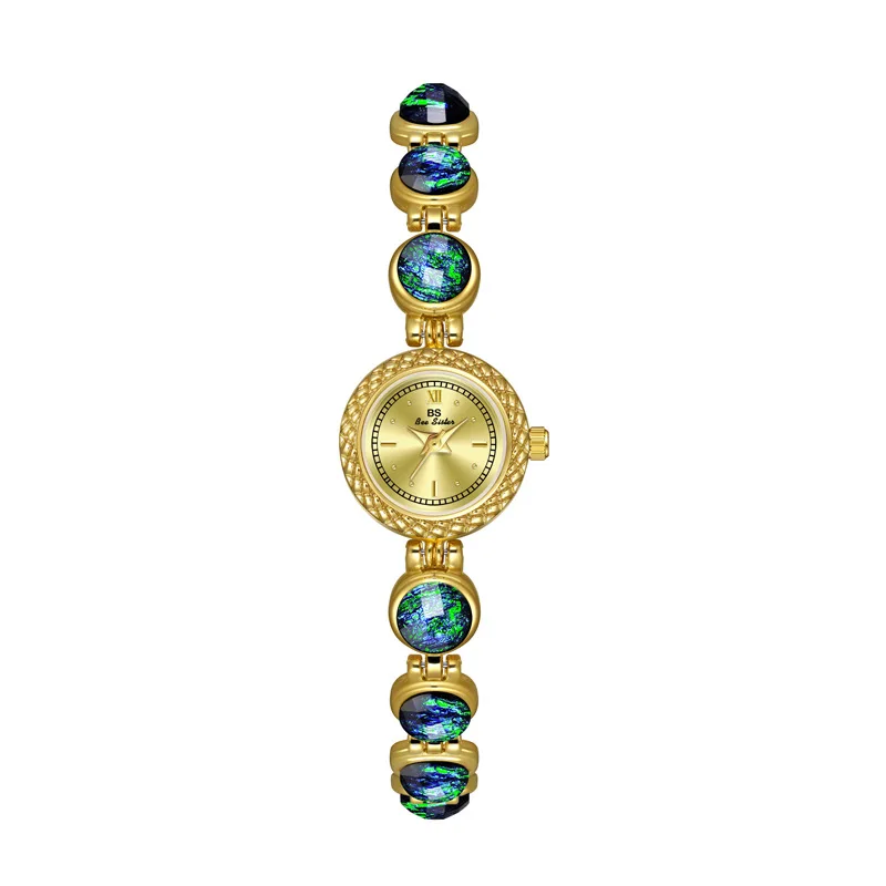 Luxury Gold Quartz Women Watches Fashion Green Malachite Bracelet Watch High Quality Waterproof Wristwatch Female Clock Gift